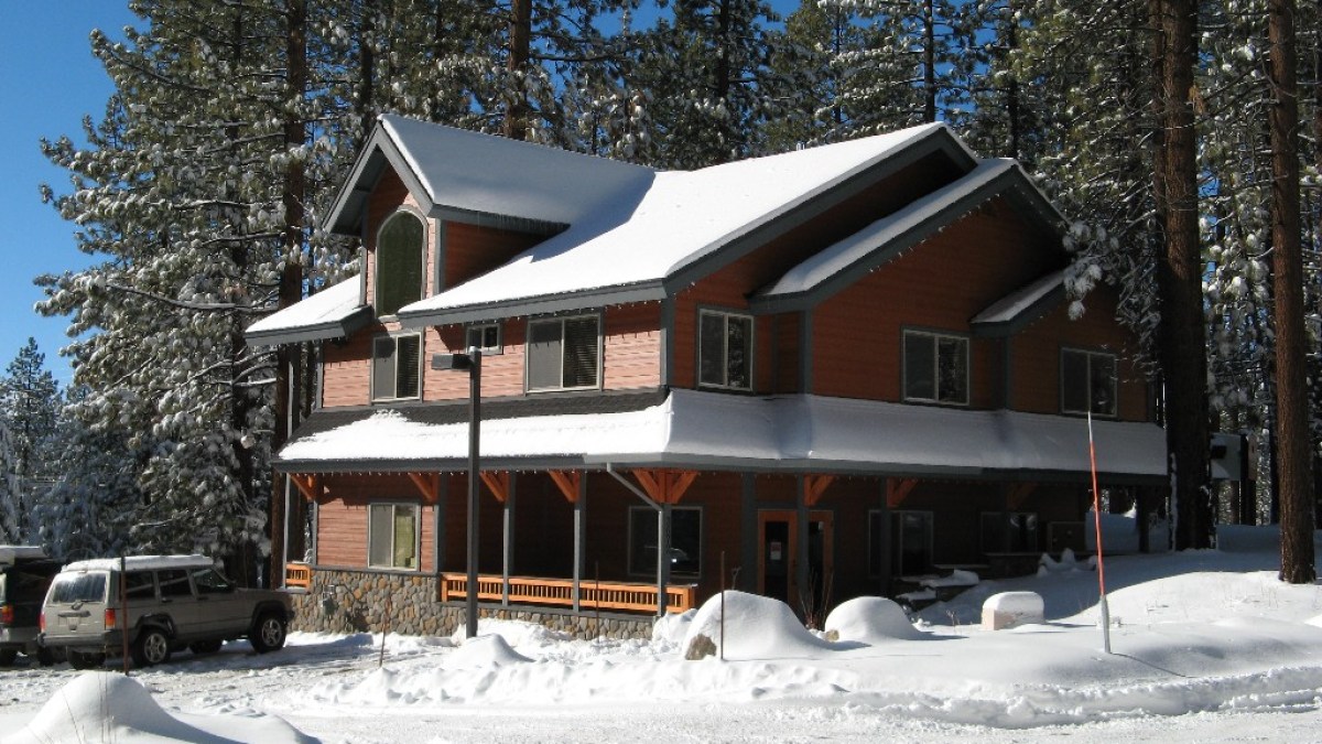 a house covered in snow